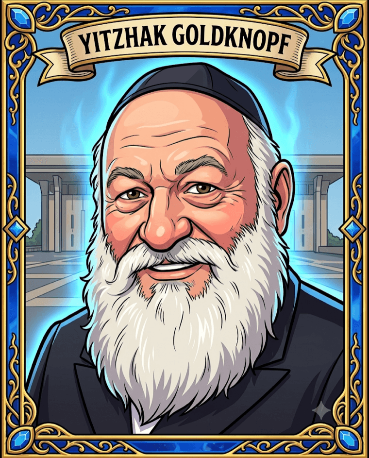 קריקטורה של יצחק גולדקנופ